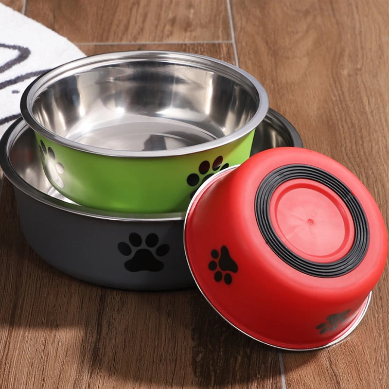 Tigela para Cães e Gatos de Aço Inoxidável com Base Antiderrapante - Imagem 4