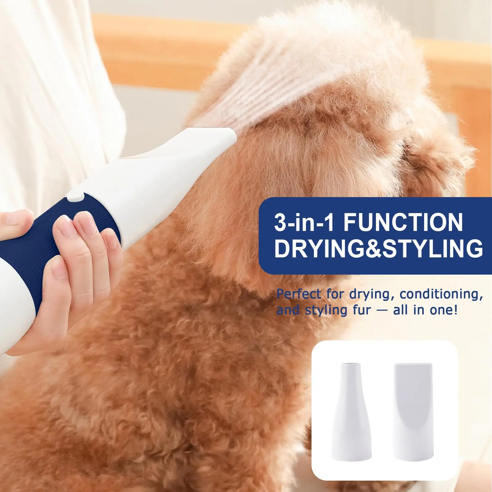 Secador de Pelos para Cães e Gatos Pequenos com Escova e Baixo Ruído - Image 6