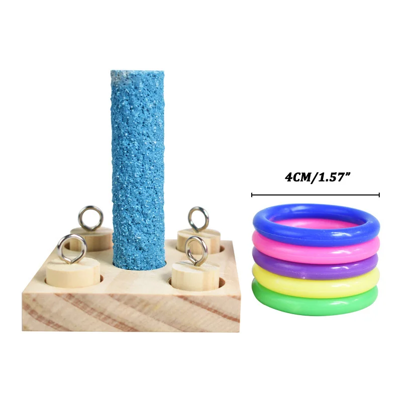 Brinquedo Educativo para Pássaros, Blocos e Anéis de Plástico Coloridos - Imagem 3