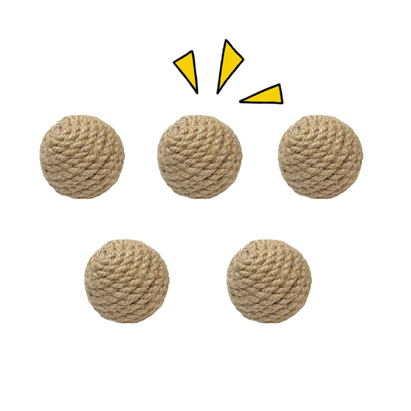 Bola de Sisal para Gatos com Som 4,5 cm 5 unidades - Imagem 6