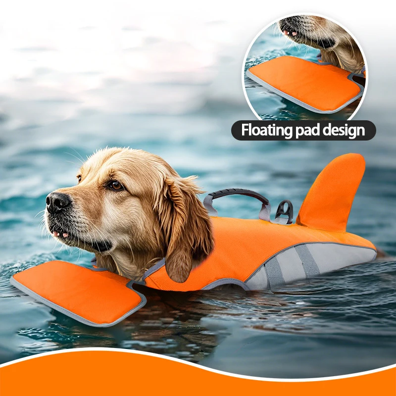Colete Salva-Vidas para Cães com Formato de Tubarão Ajustável - Image 4