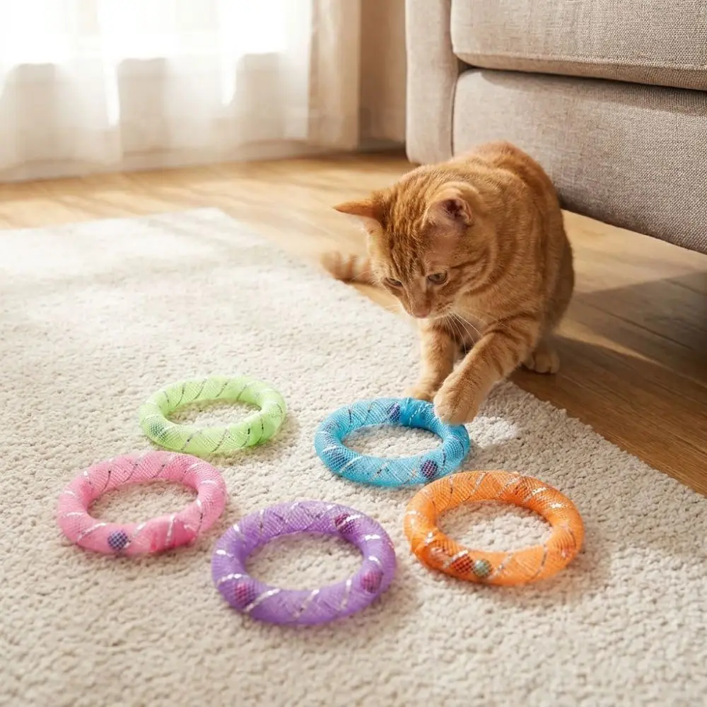 Brinquedo de Gato Bola com Sino de PVC e Metal (5 peças) para Brincadeira - Imagem 5