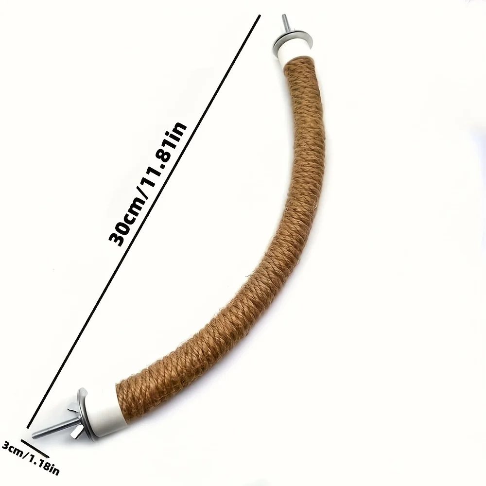 Poleiro de Sisal para Pássaros em U, Brinquedo Dobrável para Gaiola - Imagem 5