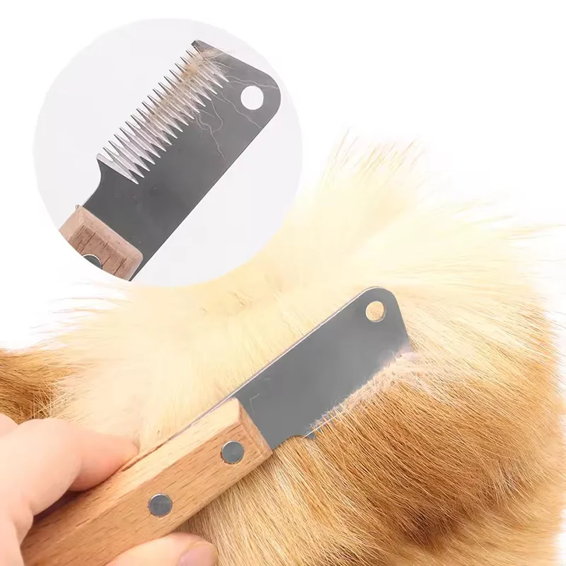 Faca de Tosa para Cães e Gatos com Cabo de Madeira 17 cm - Imagem 3