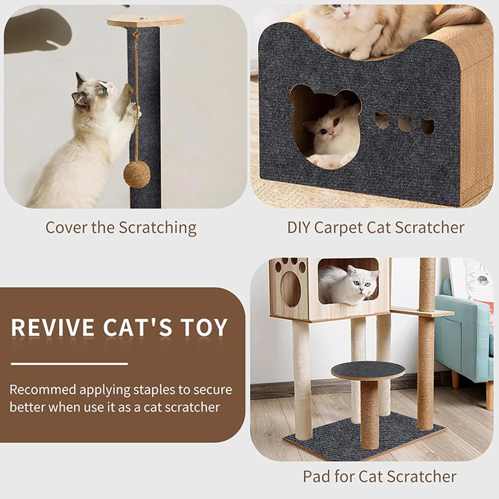Tapete Arranhador para Gatos Autoadesivo de Sisal com Corte Fácil - Imagem 5