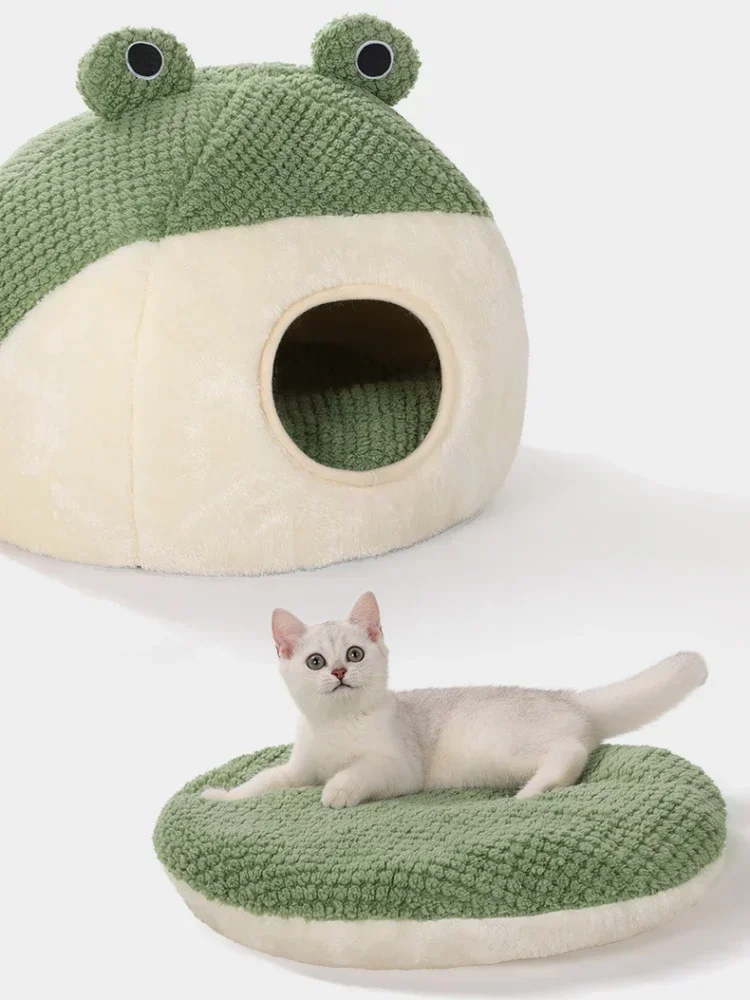 Cama Toca para Gatos e Cães Pequenos de Pelúcia Formato Sapo - Image 5