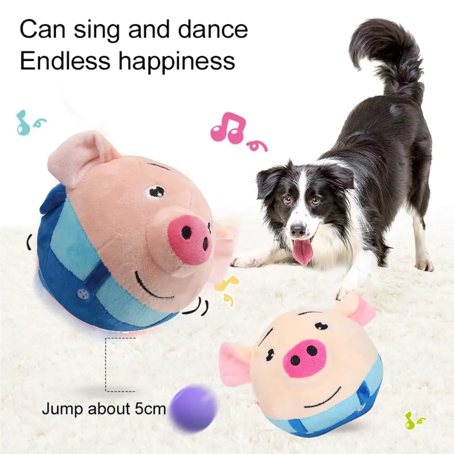 Brinquedo Interativo para Cães e Gatos de Pelúcia com Música Recarregável USB - Imagem 3