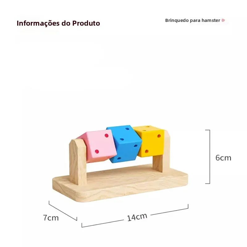 Brinquedo de Roer para Pássaros e Hamsters de Madeira Colorida com Encaixe - Imagem 2