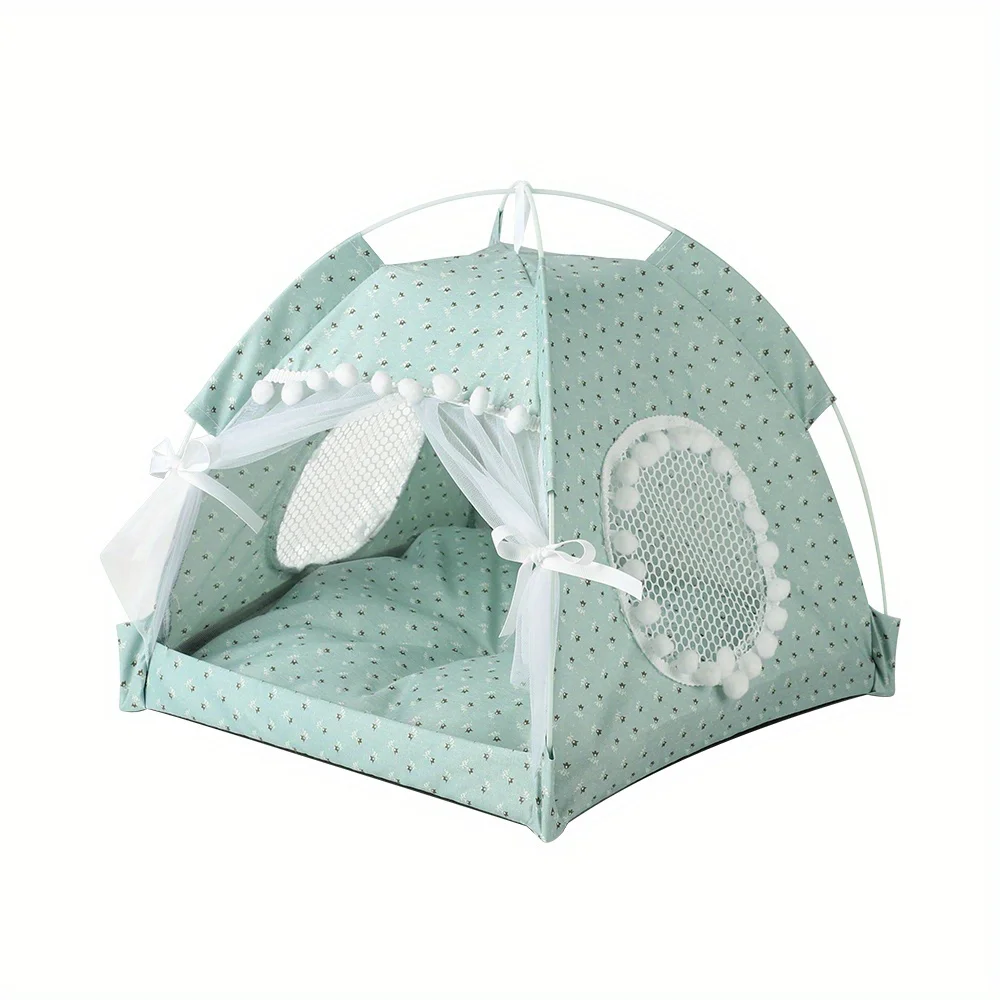 Tenda para Gatos e Cães Pequenos de Poliéster com Almofada Quente - Image 4