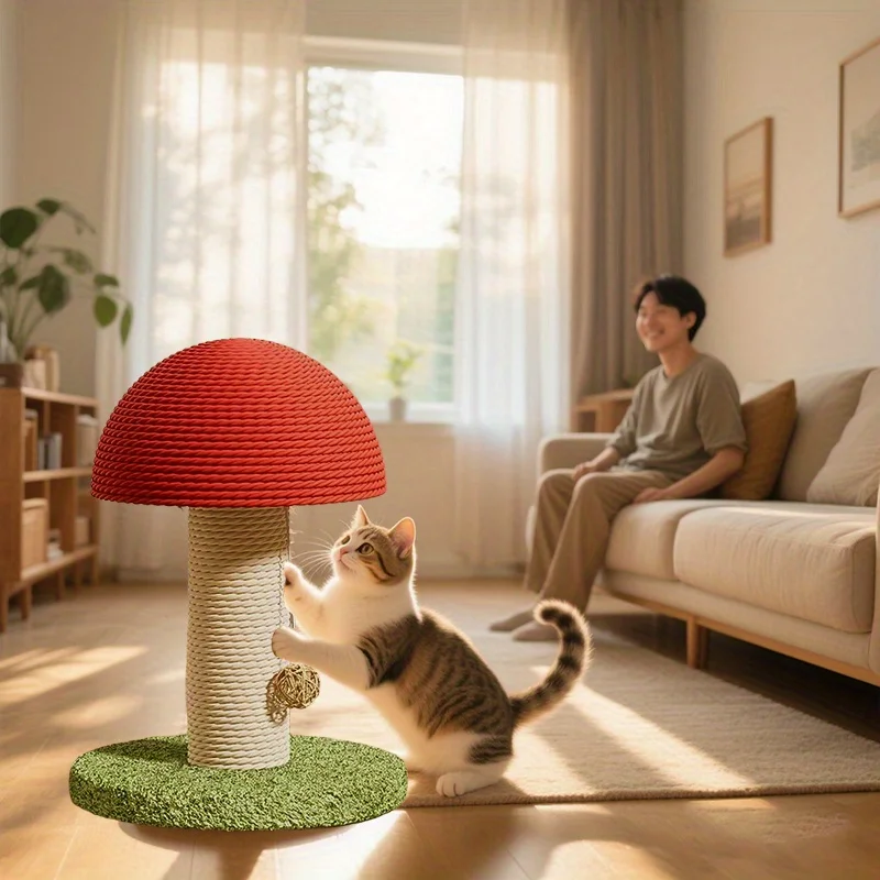 Arranhador Cogumelo para Gatos com Almofada de Sisal - Imagem 2