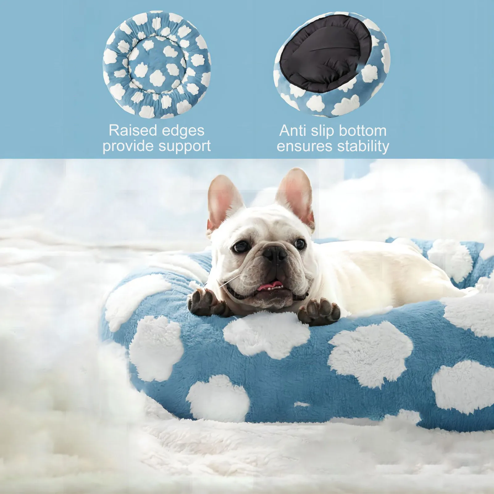 Cama para Cães Pequenos Lavável com Fundo Antiderrapante - Imagem 2