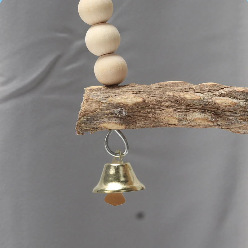 Brinquedo de Madeira para Pássaros com Sino 12 cm para Gaiola - Imagem 4