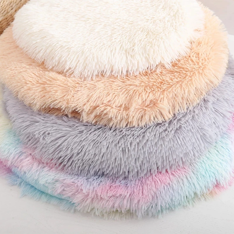 Cama Redonda para Gatos e Cães Pequenos Aconchegante de Velo - Imagem 3