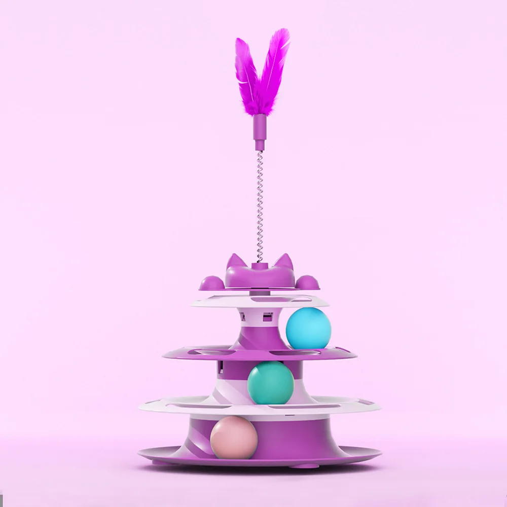 Brinquedo para Gatos Plataforma Giratória Interativa com Bolas - Imagem 5