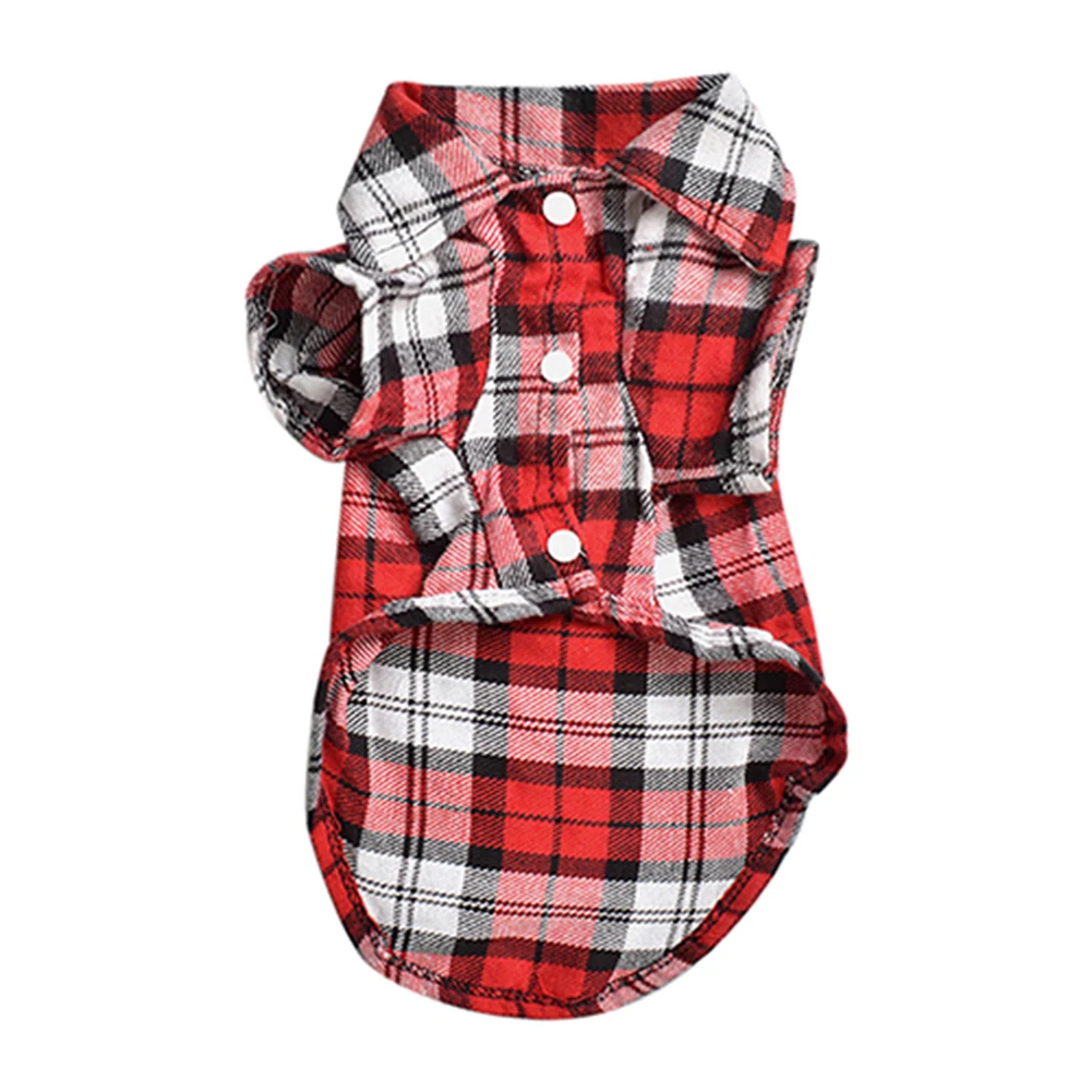 Camisa Xadrez para Cães Pequenos e Gatos de Algodão Estilo Britânico - Imagem 3