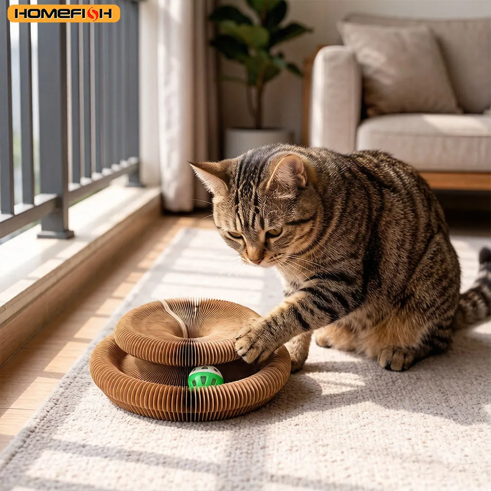 Arranhador Redondo para Gatos em Papelão Corrugado - Imagem 3