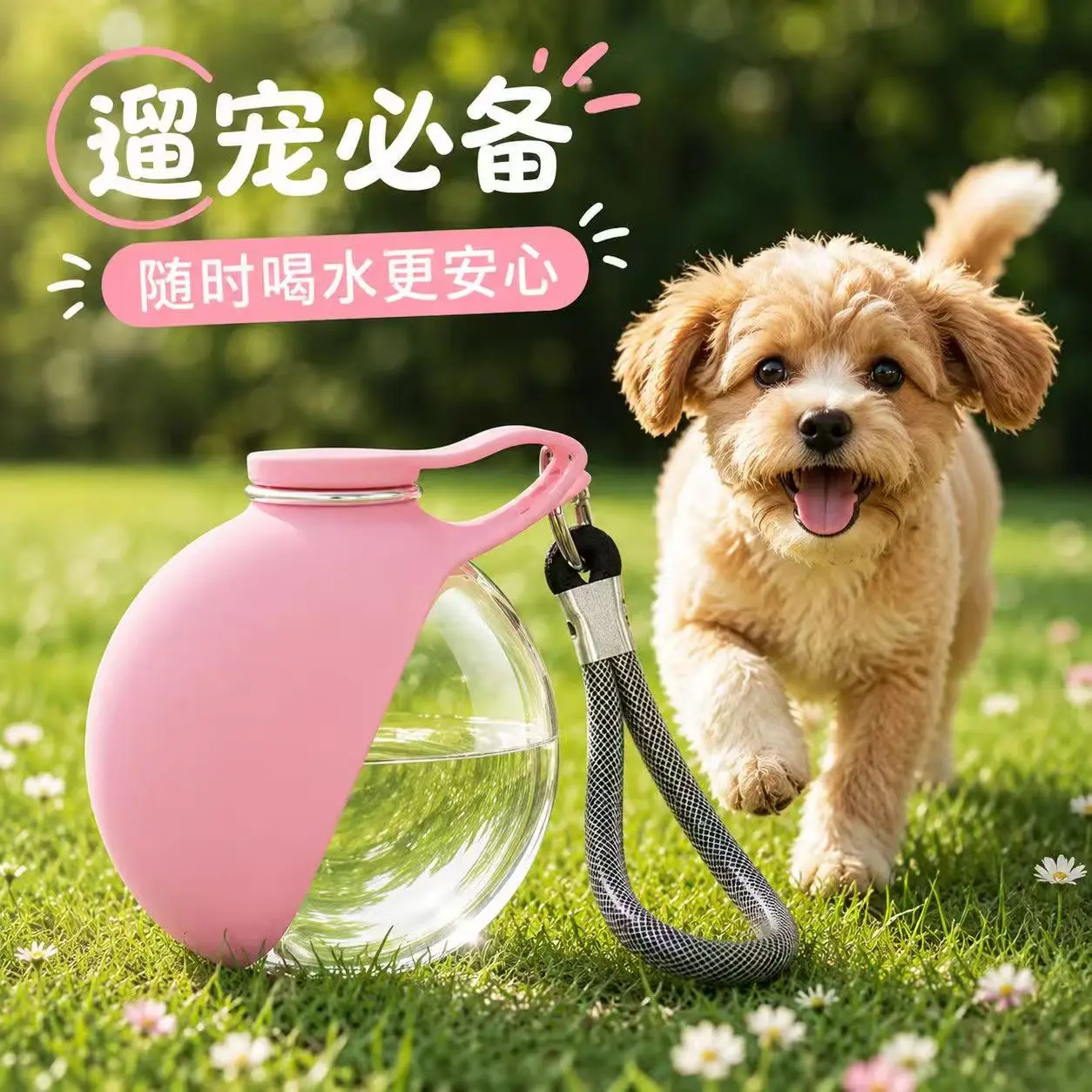 Garrafa de Água para Cães Portátil 285 ml com Gancho Dobrável - Imagem 3