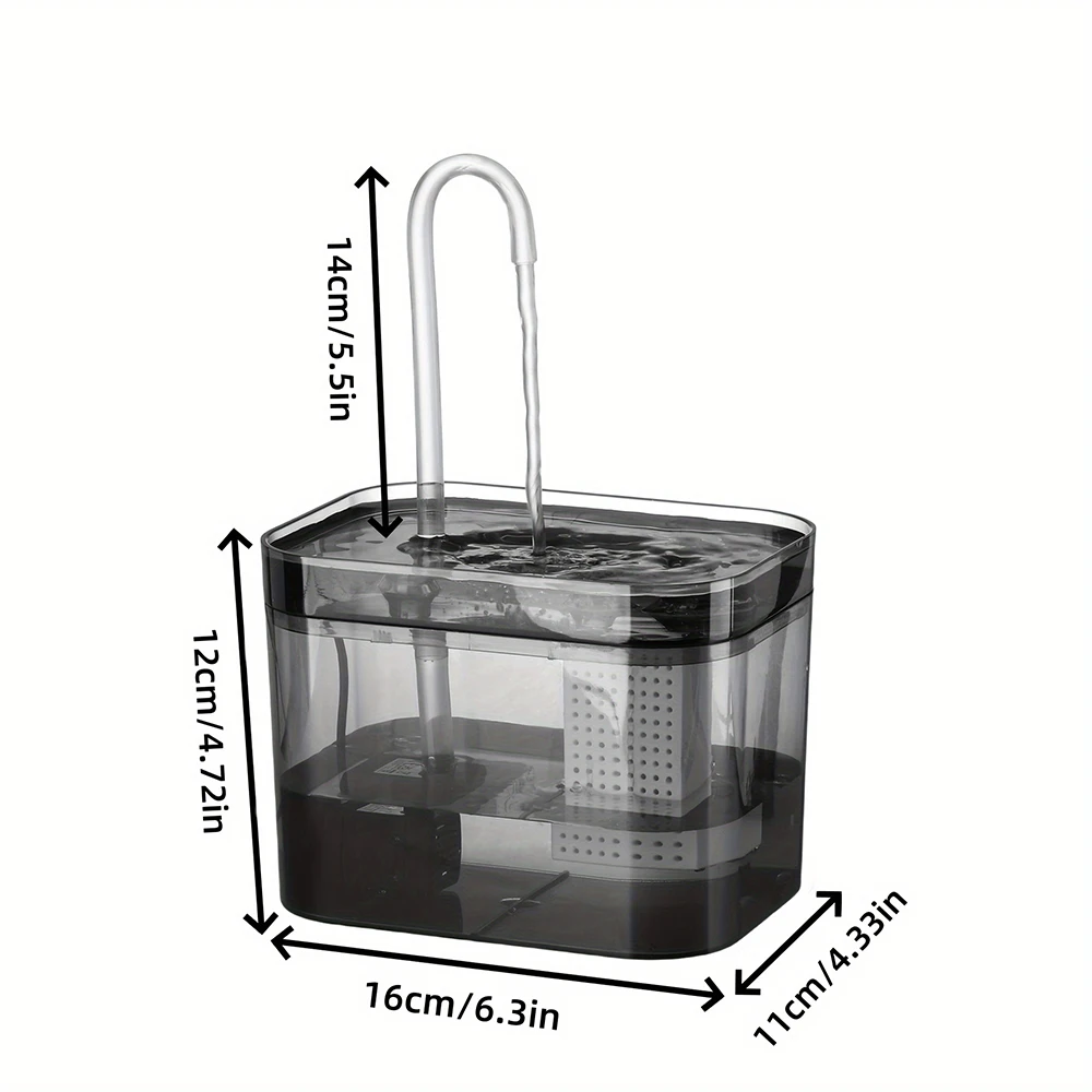 Fonte de Água para Gatos 1.5L Transparente com Filtro USB - Imagem 5