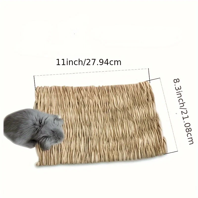 Kit 3 Esteiras de Grama para Hamster e Porquinho-da-Índia Feito à Mão - Imagem 2
