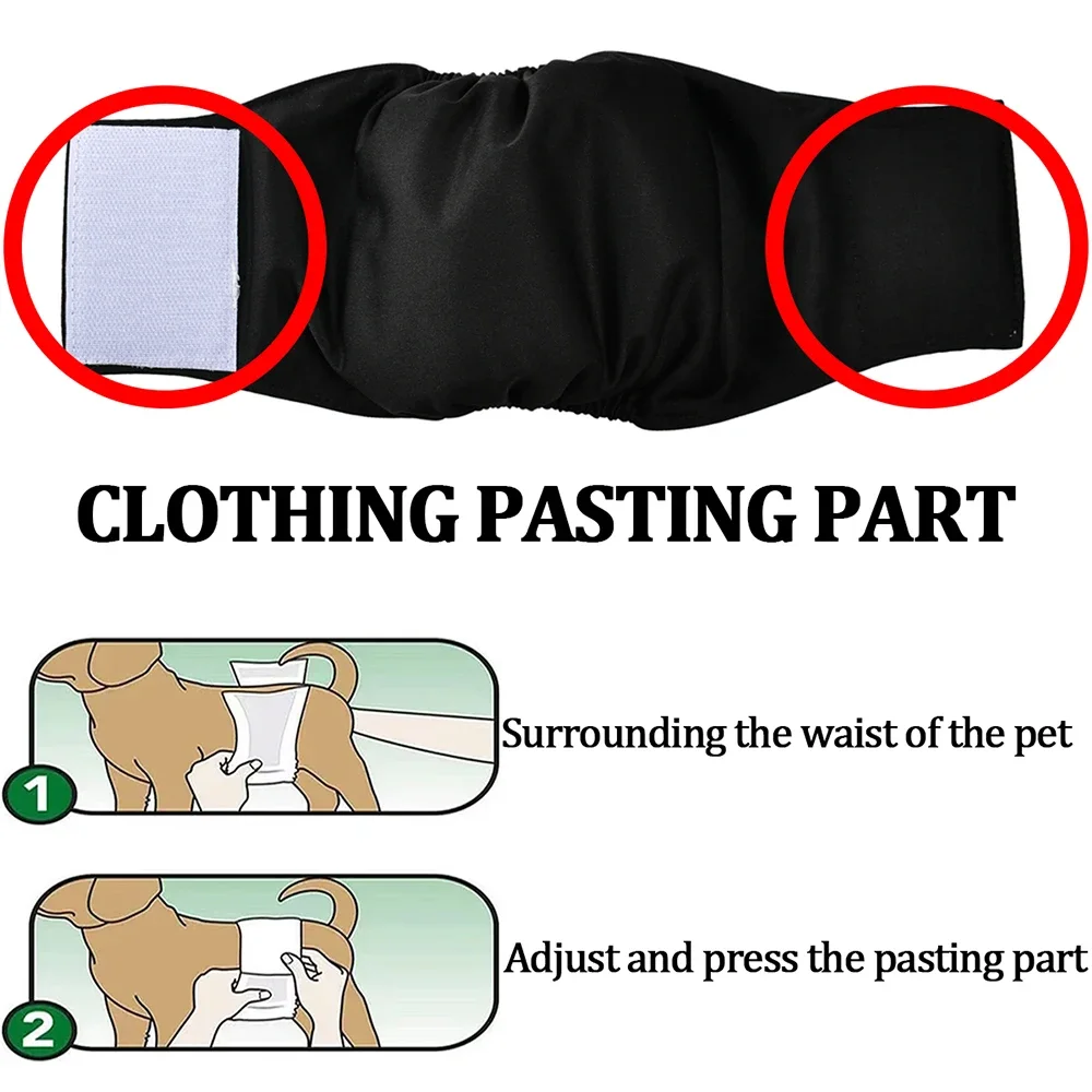 Kit 4 Fraldas Reutilizáveis para Cães Machos Laváveis e Ajustáveis - Imagem 4