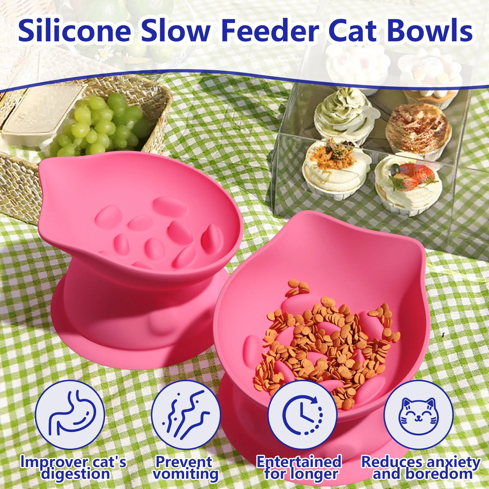 Tigela de Alimentação Lenta para Gatos de Silicone Elevada - Image 4