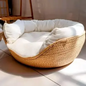 cama sofá para gatos e cães de bambu