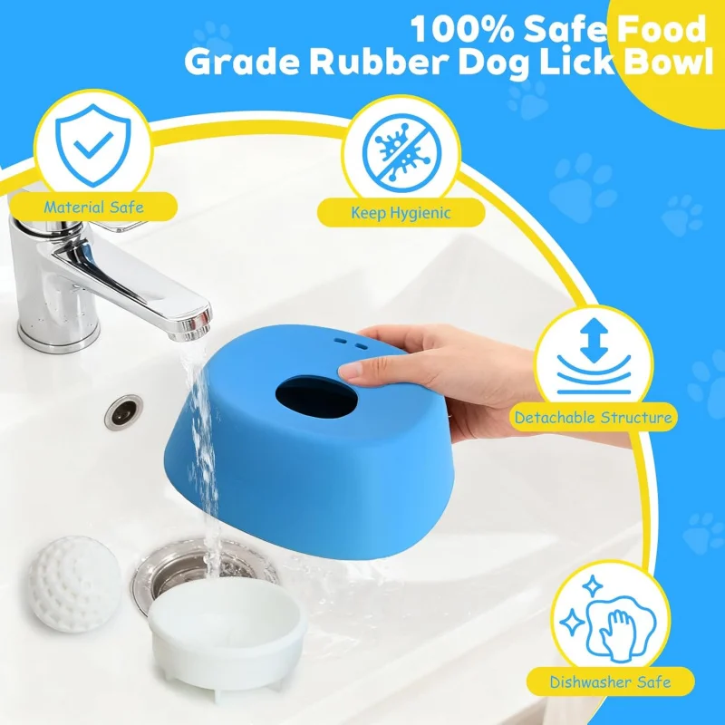 Tigela de Lamber para Cães e Gatos Antiderrapante para Petiscos Líquidos - Imagem 3