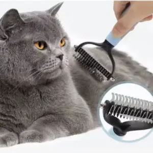 escova de aço inoxidável dupla face para cães