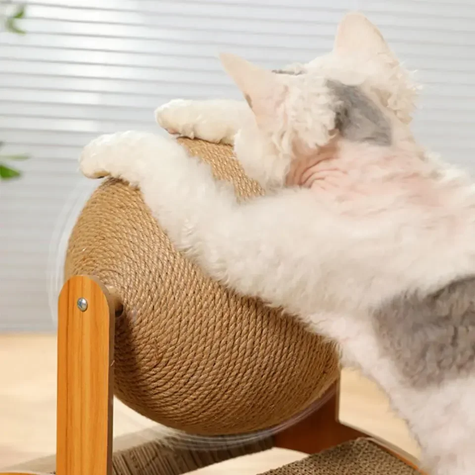 Arranhador Bola Sisal para Gatos com Base de Madeira - Imagem 5