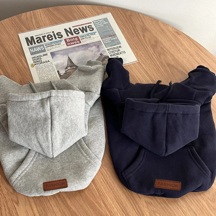 Roupa para Cães com Capuz de Pelúcia para Inverno e Outono - Imagem 3