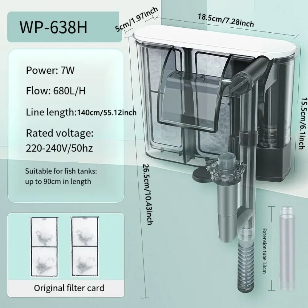 Filtro de Aquário Tipo Cascata para Peixes com Fluxo Ajustável e Reinício Automático - Imagem 4