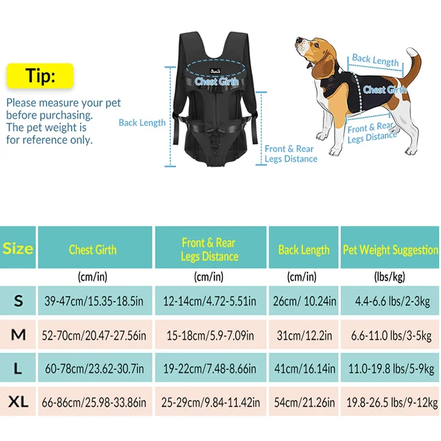 Mochila de Transporte para Cães e Gatos Pequenos e Médios com Fivela Ajustável - Imagem 2