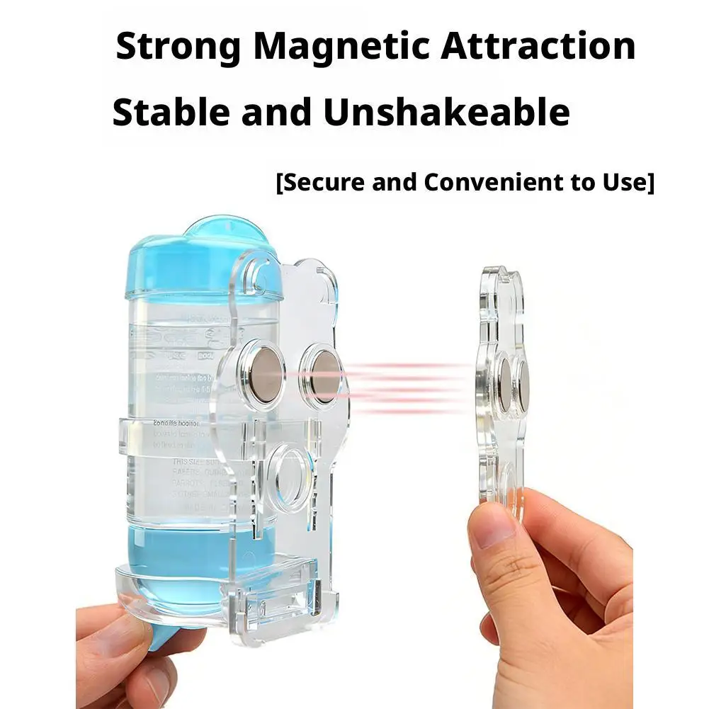 Suporte Magnético para Garrafa de Água de Hamster Ajustável Transparente - Imagem 4