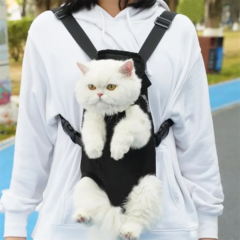 Mochila de Transporte para Cães e Gatos Ajustável de Nylon Lavável - Imagem 5