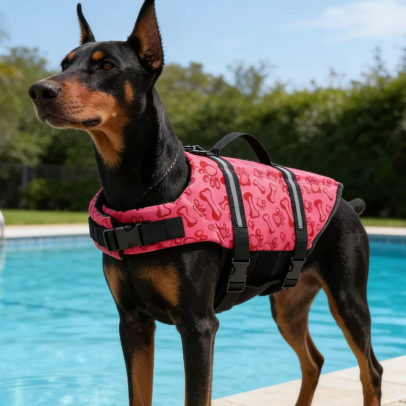 Colete Salva-Vidas para Cães Ajustável e Refletivo, Cores Vibrantes - Imagem 3