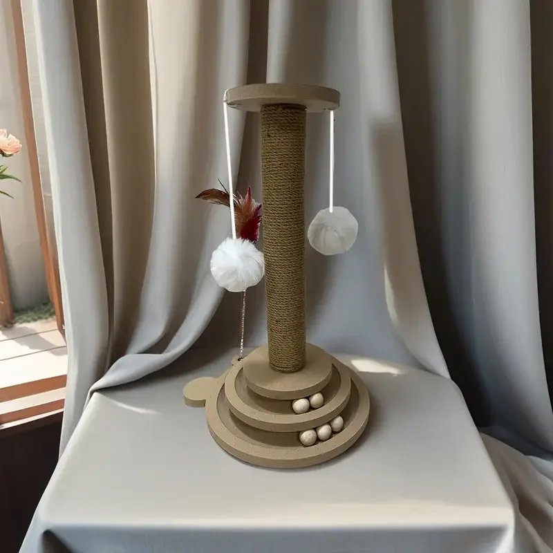 Brinquedo Giratório para Gatos com Bolas e Arranhador de Sisal - Imagem 4