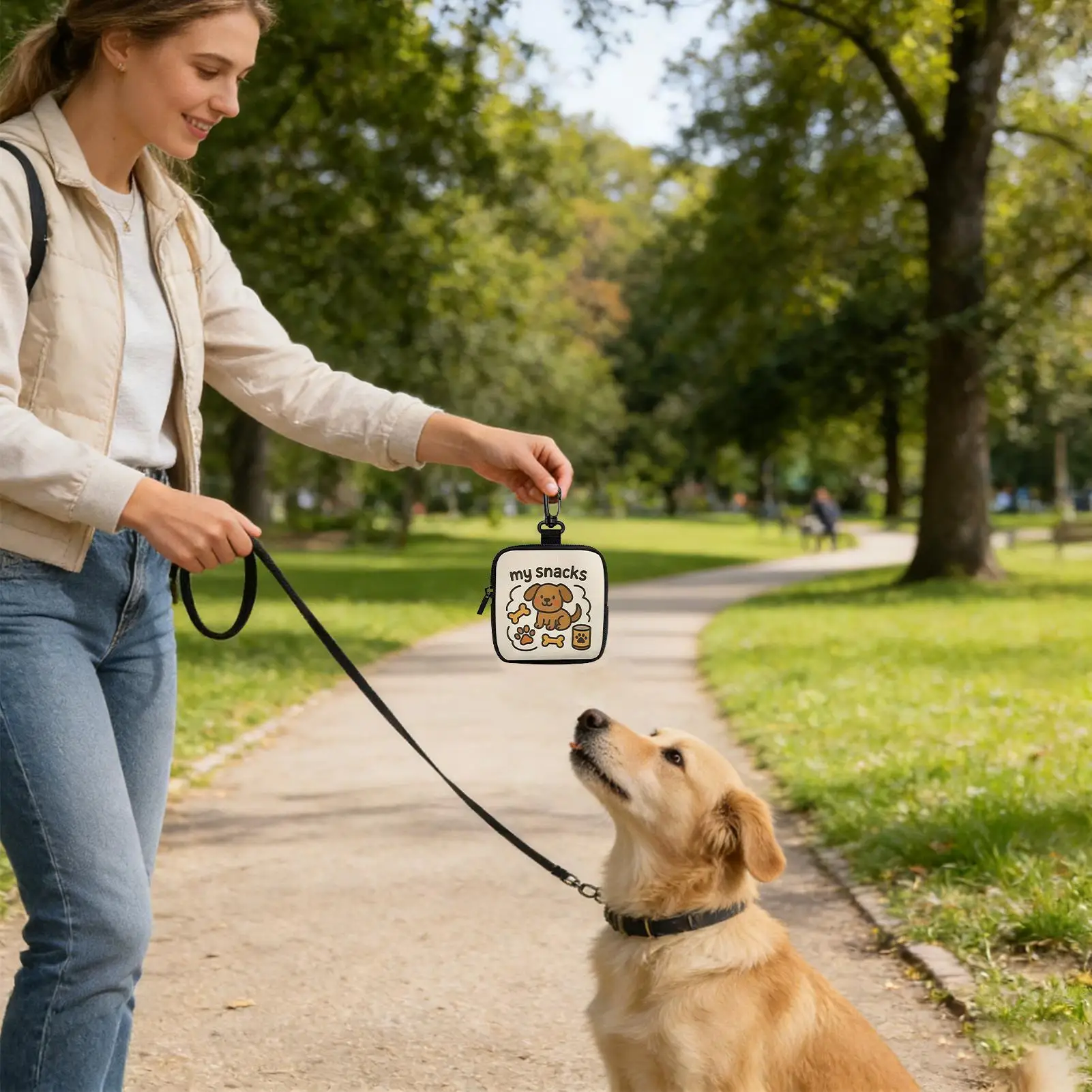 Bolsa de Petiscos para Cães com Mosquetão para Passeio - Imagem 4