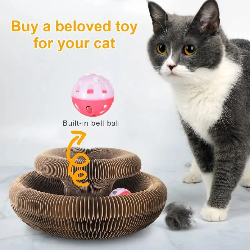 Brinquedo Arranhador para Gatos Dobrável de Papelão Reciclável - Imagem 3