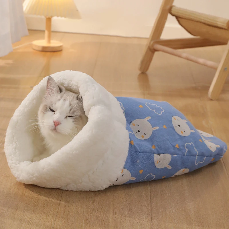 Saco de Dormir para Gatos de Lã de Cordeiro Macio 100 cm - Imagem 3