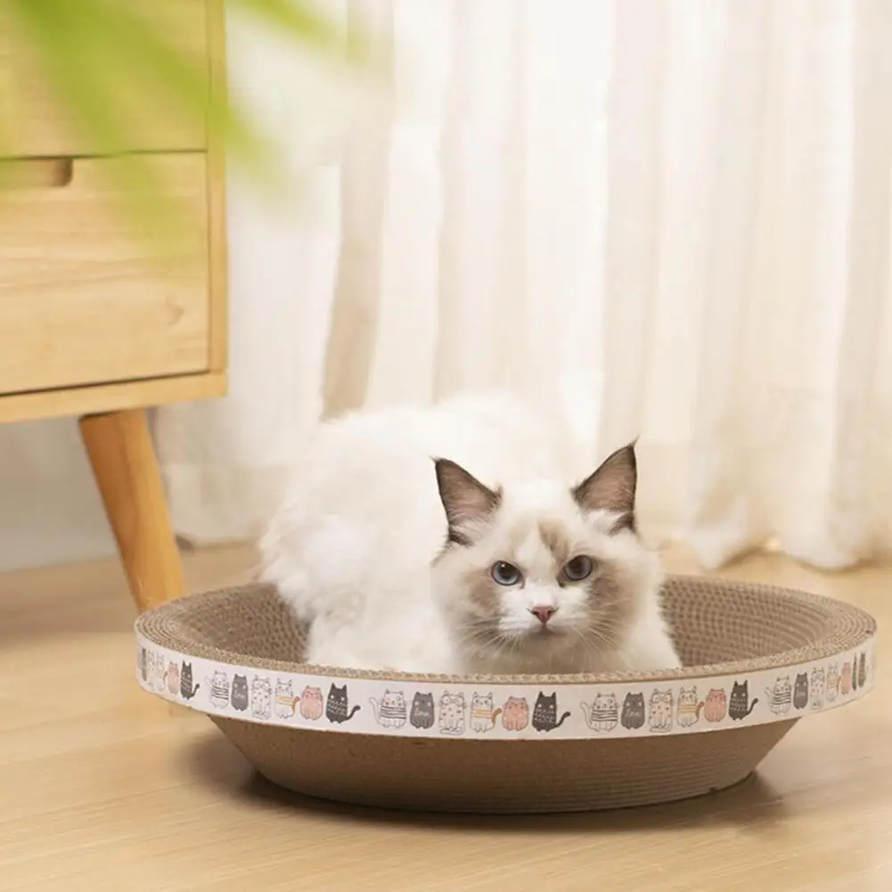 Arranhador para Gatos de Papel Ondulado Redondo com Ninho - Imagem 5