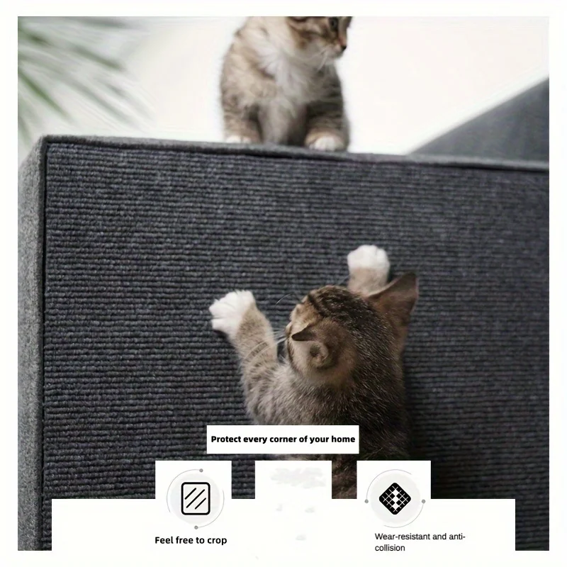 Almofada de Arranhar para Gatos de Parede com Placa Autoadesiva Antiderrapante - Imagem 4