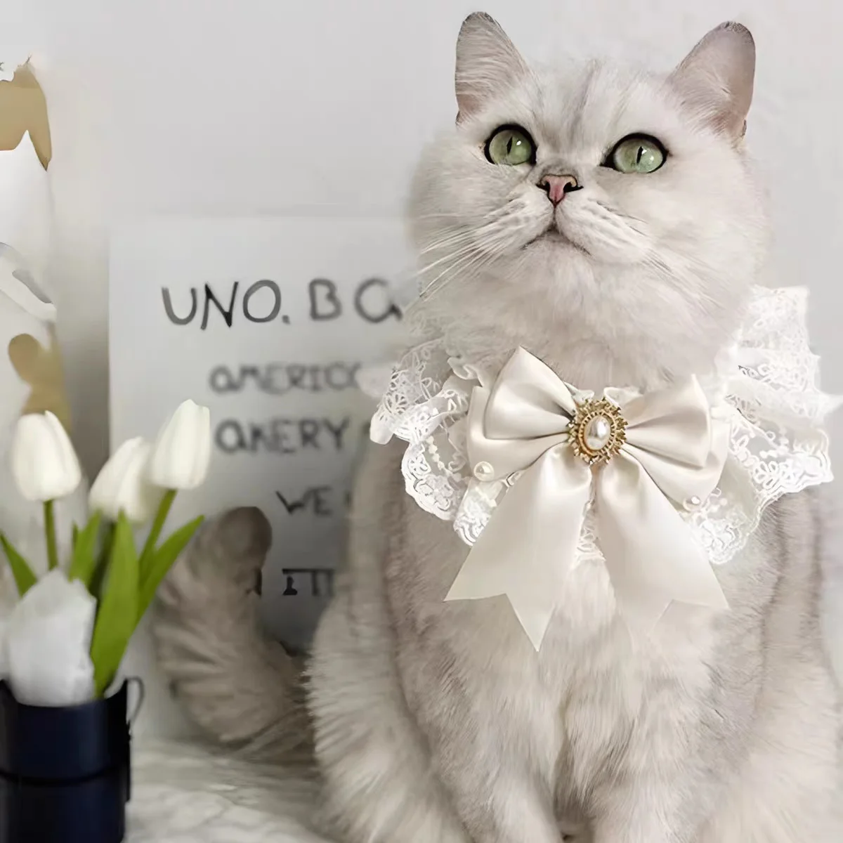 Bandana para Cães e Gatos com Laço Decorativo Ajustável - Image 5