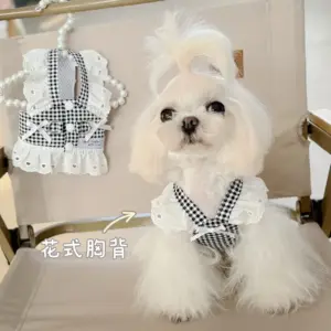 vestido de princesa para cães xadrez