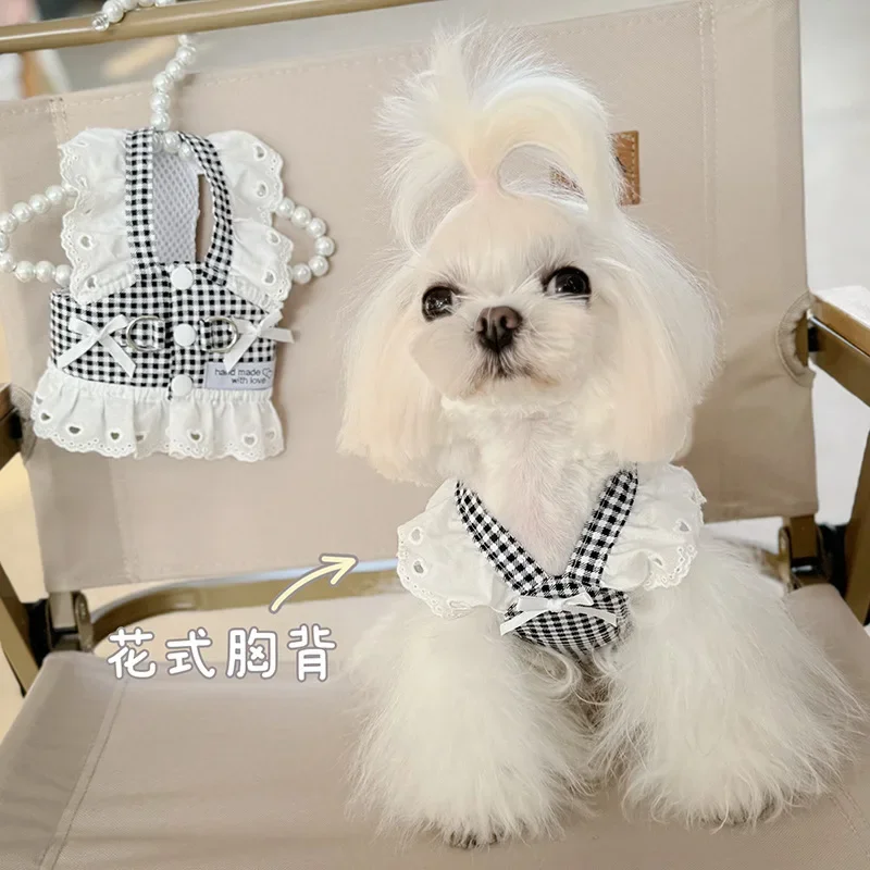 vestido de princesa para cães xadrez