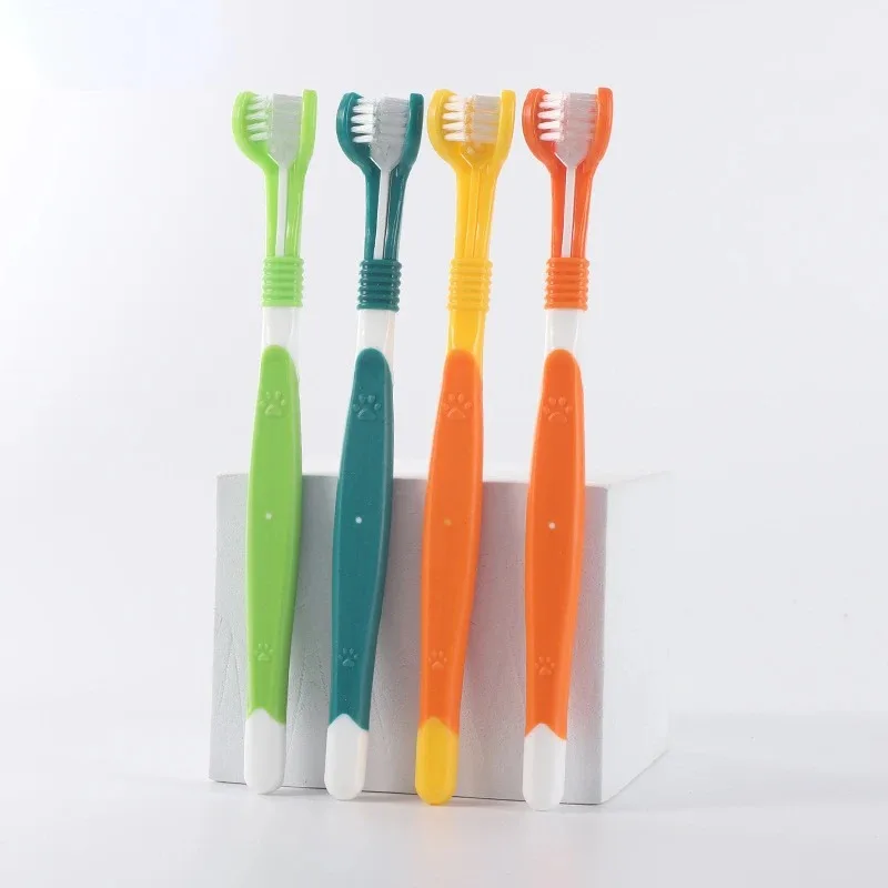 Escova de Dentes para Cães 4 Unidades com Cabeça Tripla para Limpeza Completa - Image 5