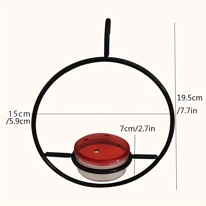 Alimentador de Beija-flor de Metal com Poleiro Circular - Imagem 2