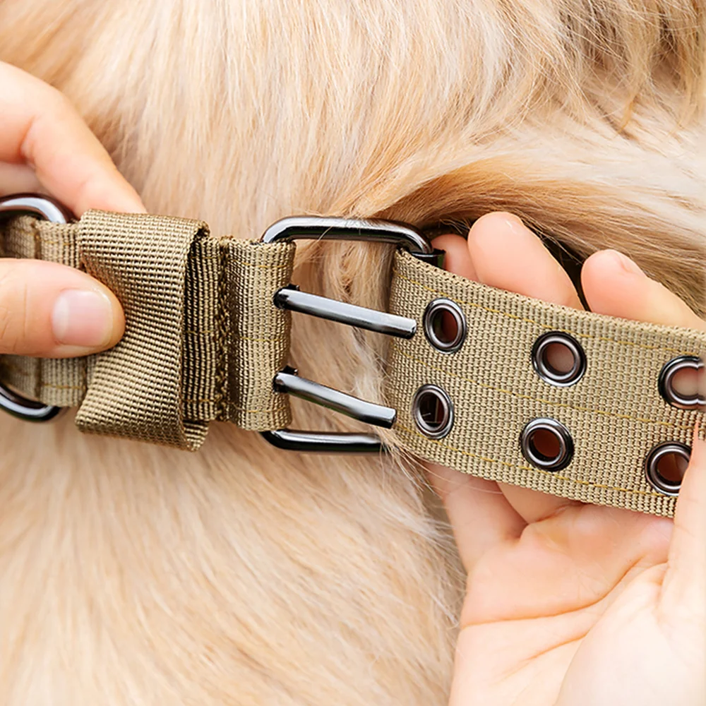 Coleira Tática para Cães Grandes de Nylon com Fivela de Metal Ajustável - Imagem 3