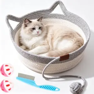 cama cesto para gatos de corda de algodão