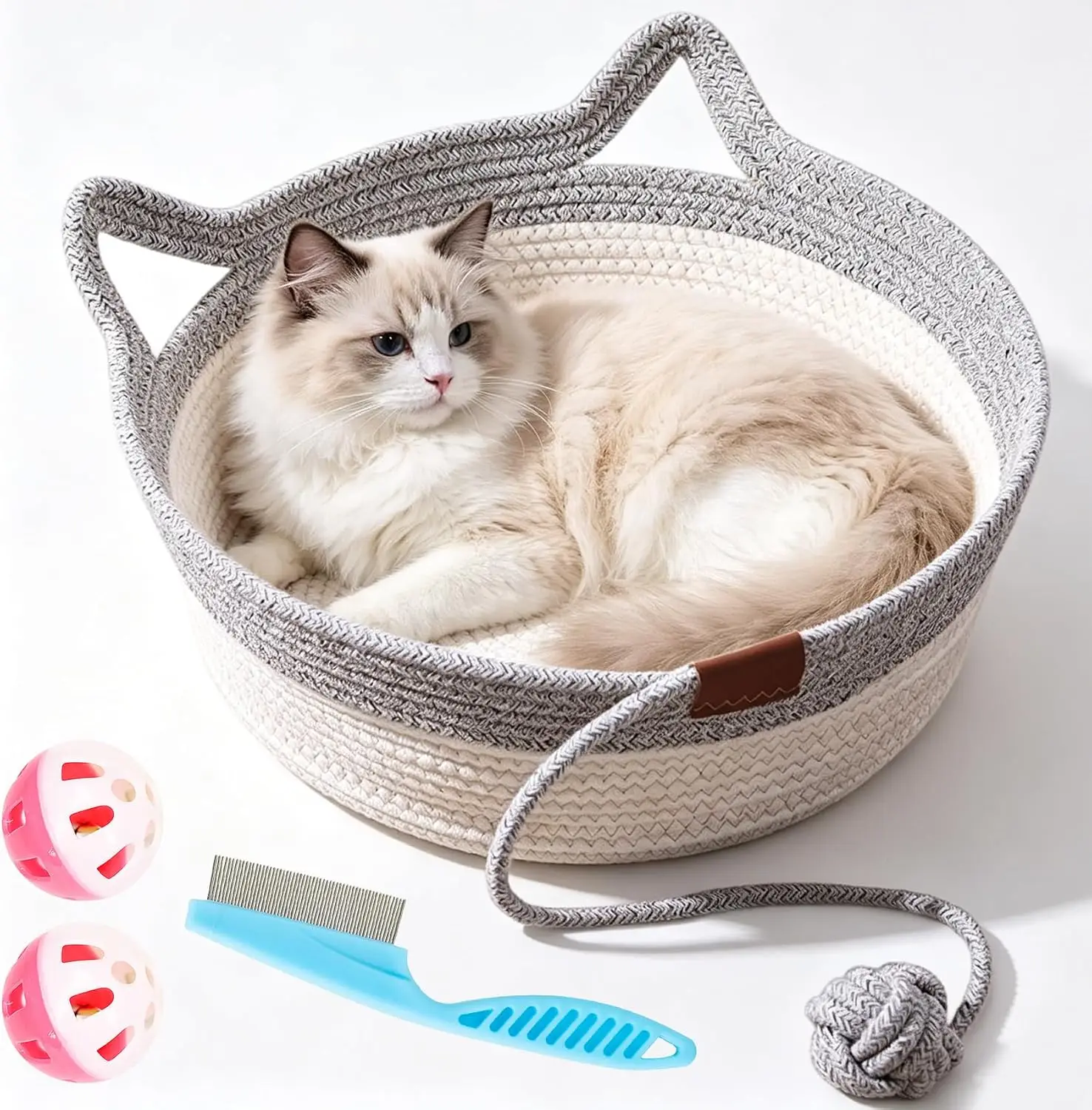 cama cesto para gatos de corda de algodão