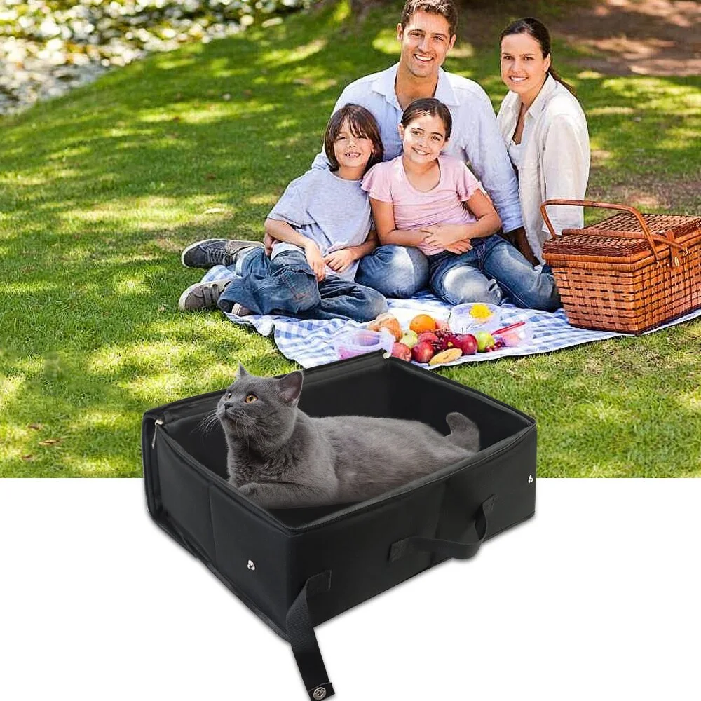 Caixa de Areia Portátil para Gatos Dobrável 40x30x15 cm Impermeável - Imagem 5
